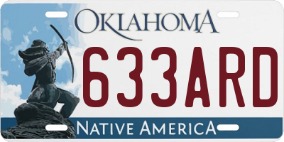OK license plate 633ARD