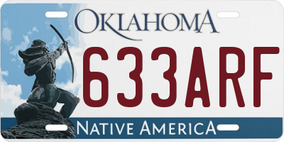 OK license plate 633ARF