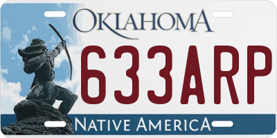 OK license plate 633ARP