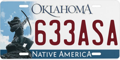 OK license plate 633ASA