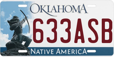 OK license plate 633ASB