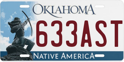 OK license plate 633AST