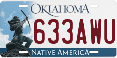 OK license plate 633AWU