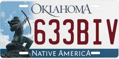 OK license plate 633BIV