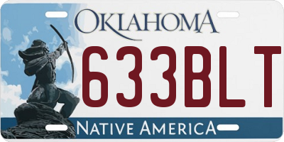 OK license plate 633BLT