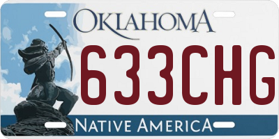 OK license plate 633CHG