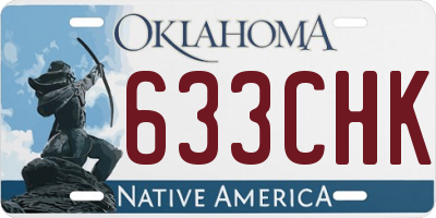OK license plate 633CHK