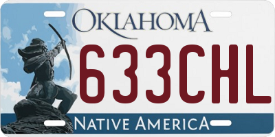 OK license plate 633CHL