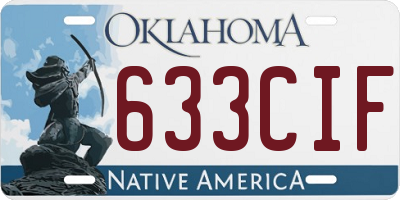 OK license plate 633CIF