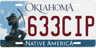 OK license plate 633CIP