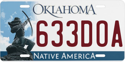 OK license plate 633DOA