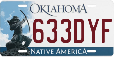 OK license plate 633DYF
