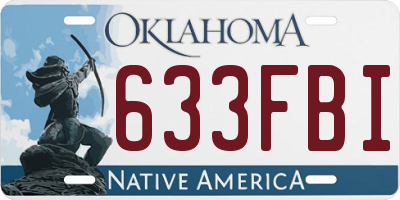 OK license plate 633FBI