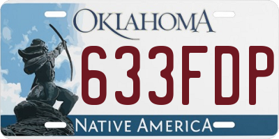 OK license plate 633FDP