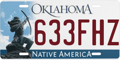 OK license plate 633FHZ