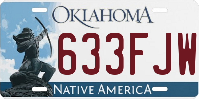 OK license plate 633FJW