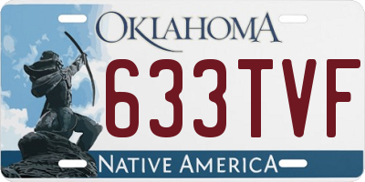 OK license plate 633TVF