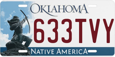 OK license plate 633TVY