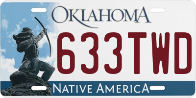 OK license plate 633TWD