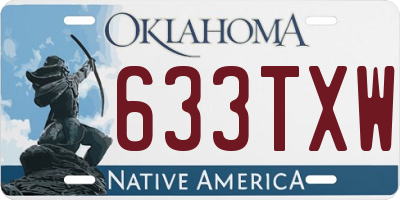 OK license plate 633TXW
