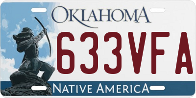 OK license plate 633VFA