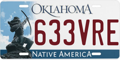 OK license plate 633VRE