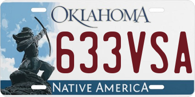 OK license plate 633VSA