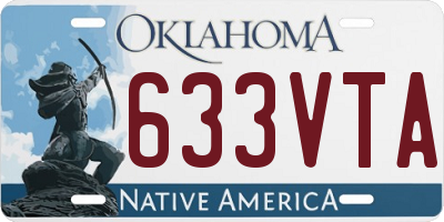 OK license plate 633VTA