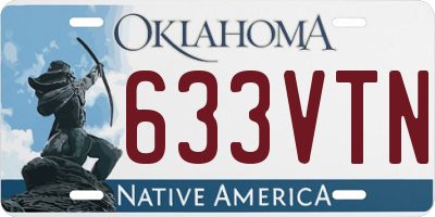 OK license plate 633VTN