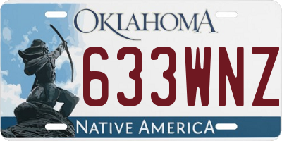 OK license plate 633WNZ
