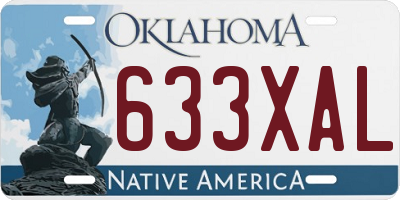 OK license plate 633XAL