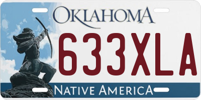 OK license plate 633XLA