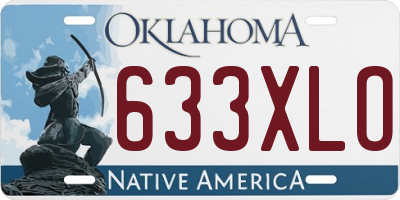 OK license plate 633XLO