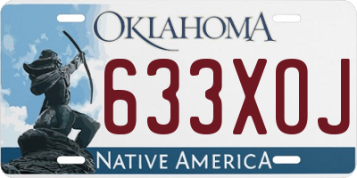 OK license plate 633XOJ
