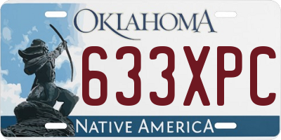 OK license plate 633XPC