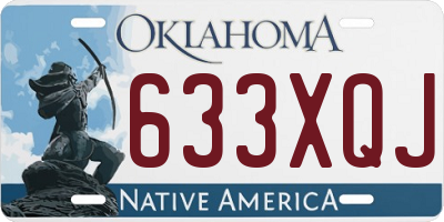 OK license plate 633XQJ
