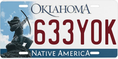 OK license plate 633YOK