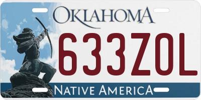 OK license plate 633ZOL