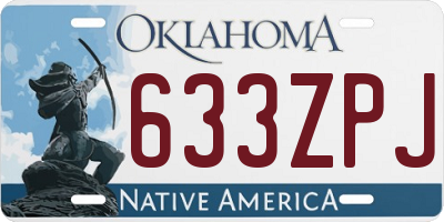OK license plate 633ZPJ