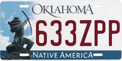 OK license plate 633ZPP