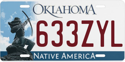 OK license plate 633ZYL