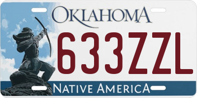 OK license plate 633ZZL