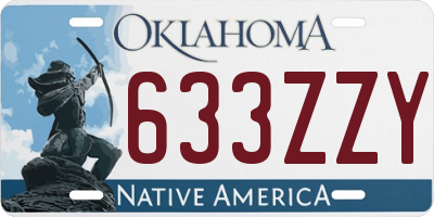 OK license plate 633ZZY