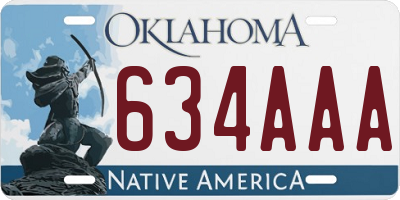 OK license plate 634AAA