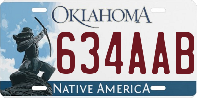 OK license plate 634AAB