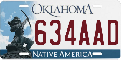 OK license plate 634AAD