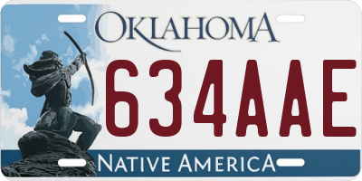 OK license plate 634AAE