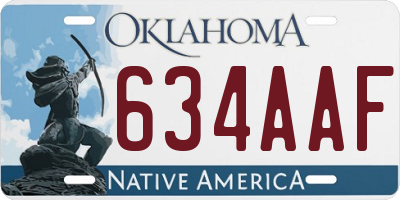 OK license plate 634AAF