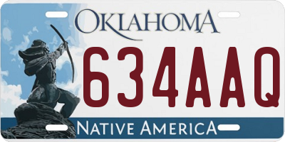 OK license plate 634AAQ