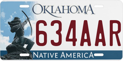 OK license plate 634AAR